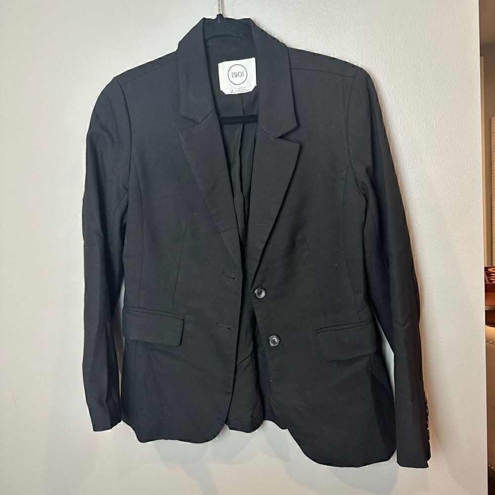 1901 Stretch Cotton Twill Black Blazer
